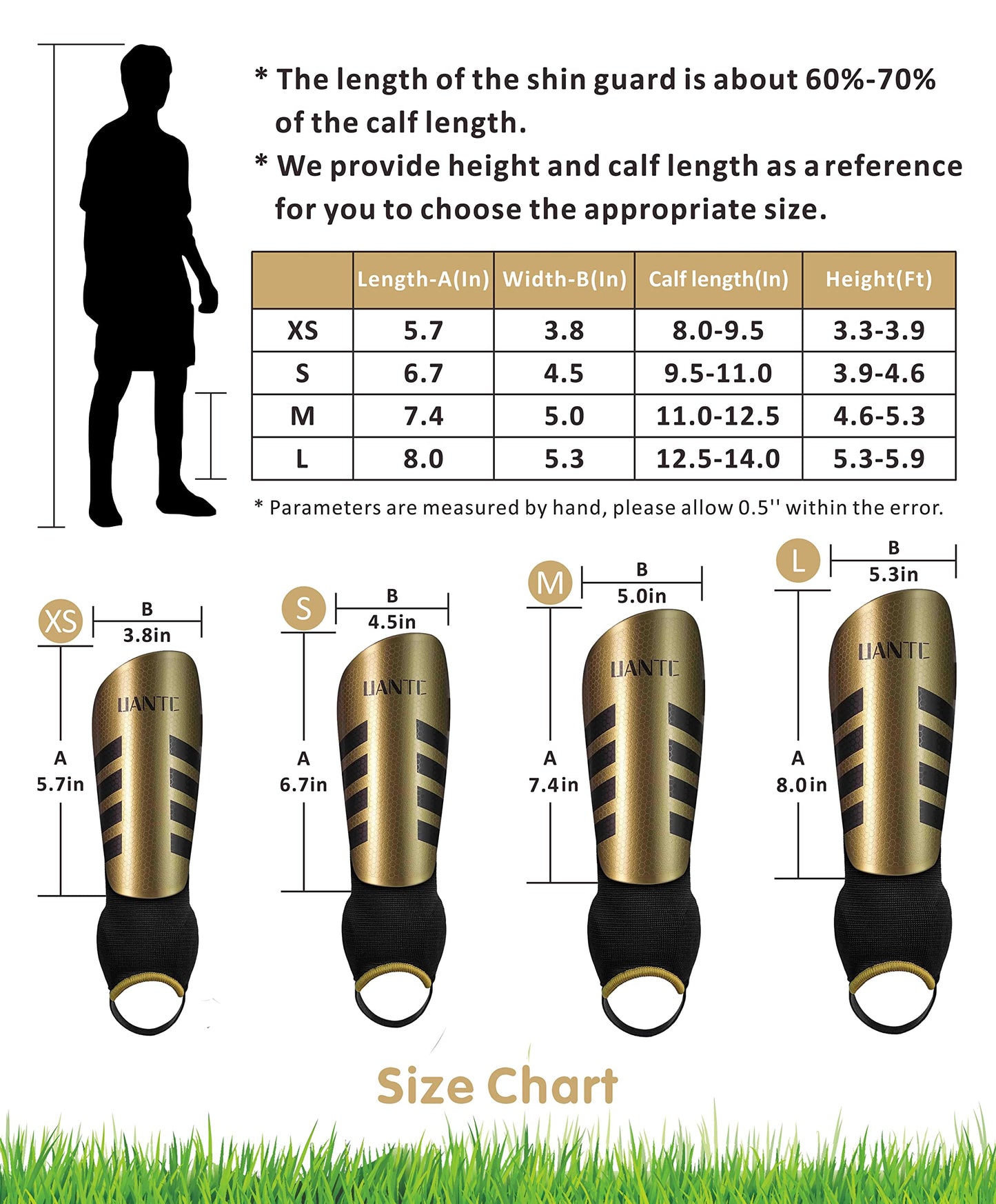 Uantc Soccer Shin Guards for Kids/Youth/Adults