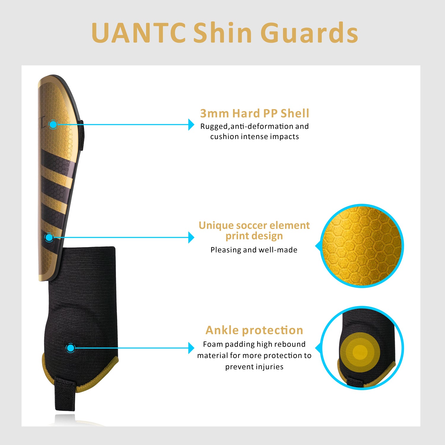 Uantc Soccer Shin Guards for Kids/Youth/Adults
