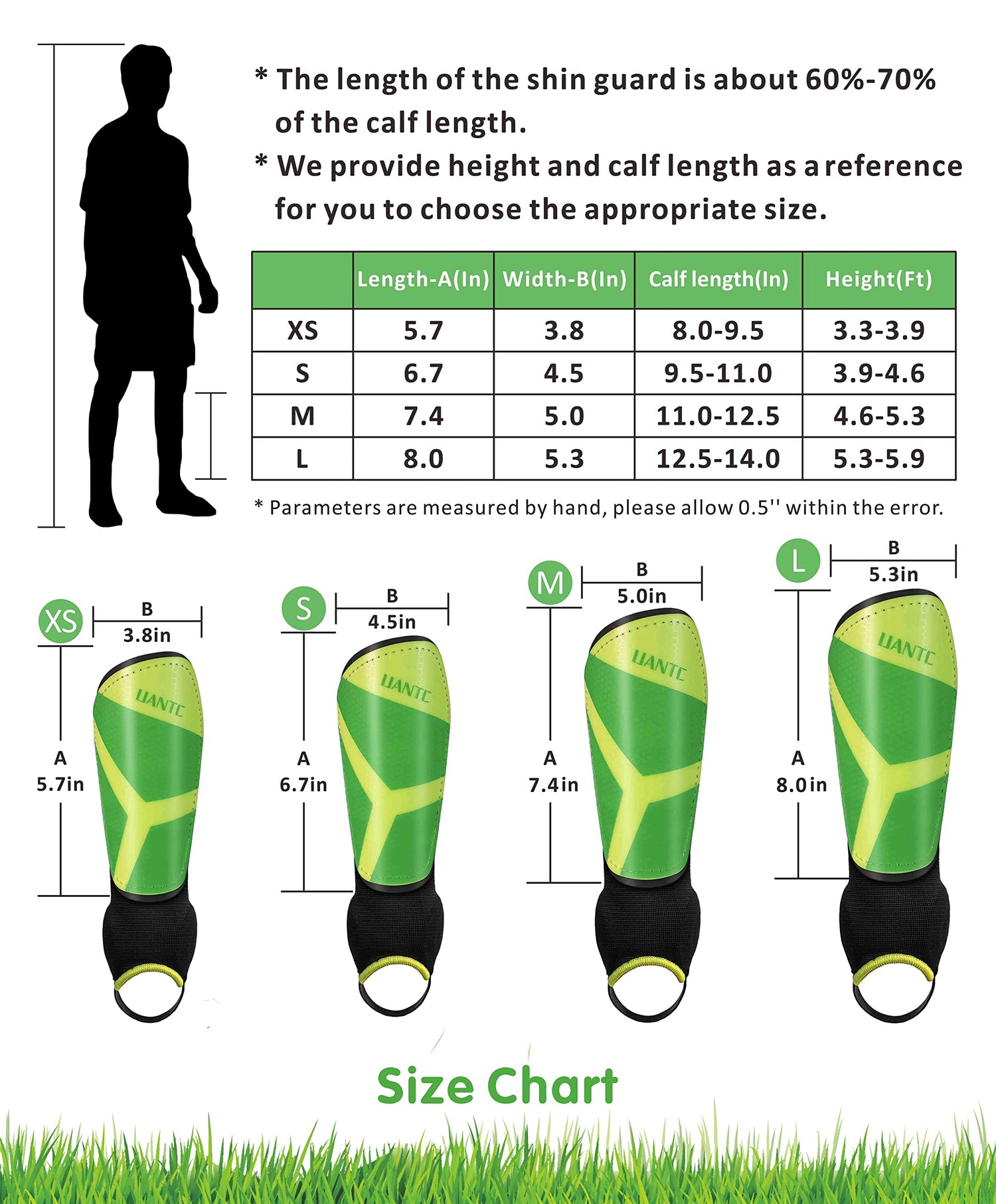  Uantc Soccer Shin Guards for Kids/Youth/Adults