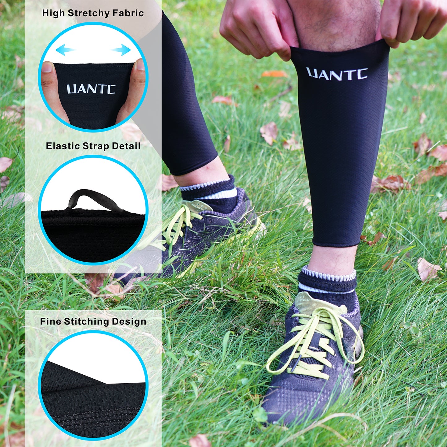 Uantc Soccer Shin Guards Sleeves for Kids/Youth/Adults