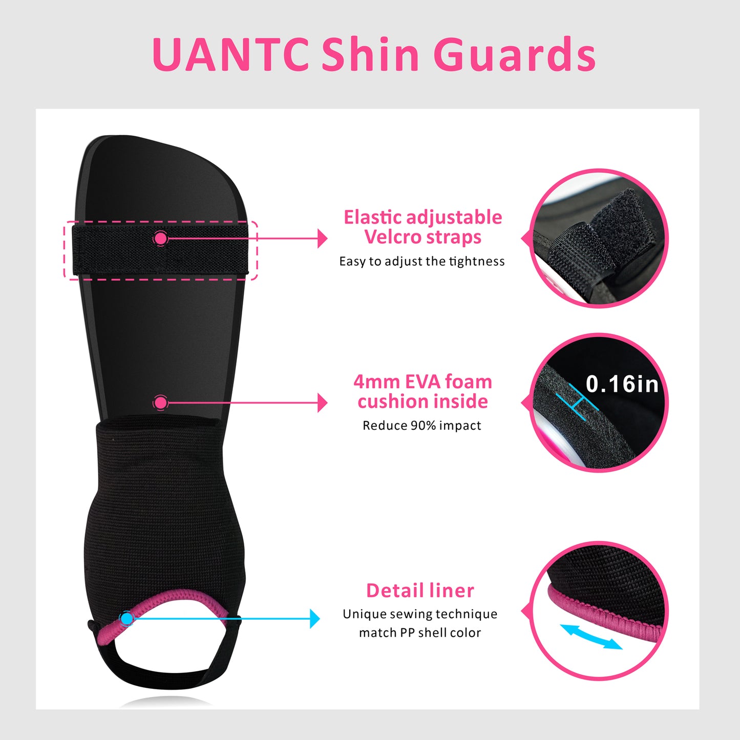 Uantc Soccer Shin Guards for Kids/Youth/Adults