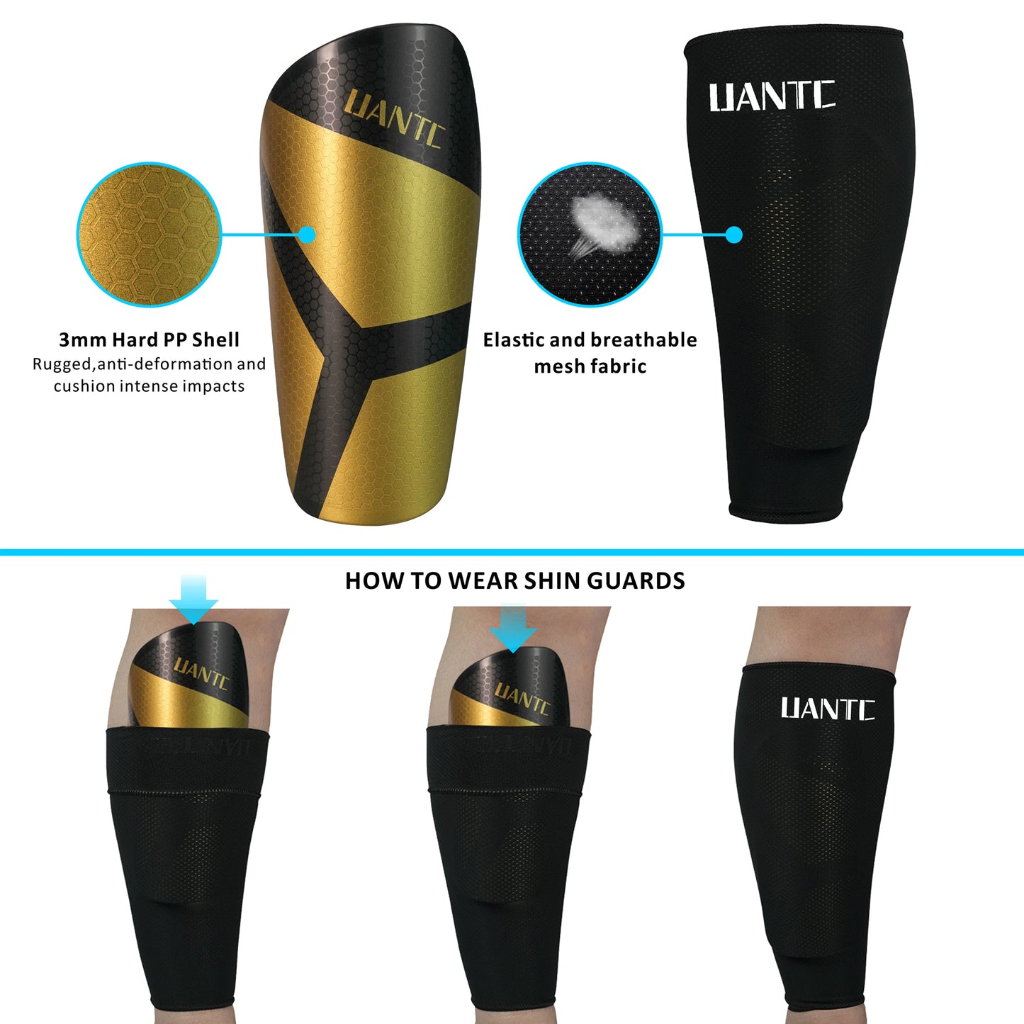 Uantc Soccer Shin Guards for Kids/Youth/Adults