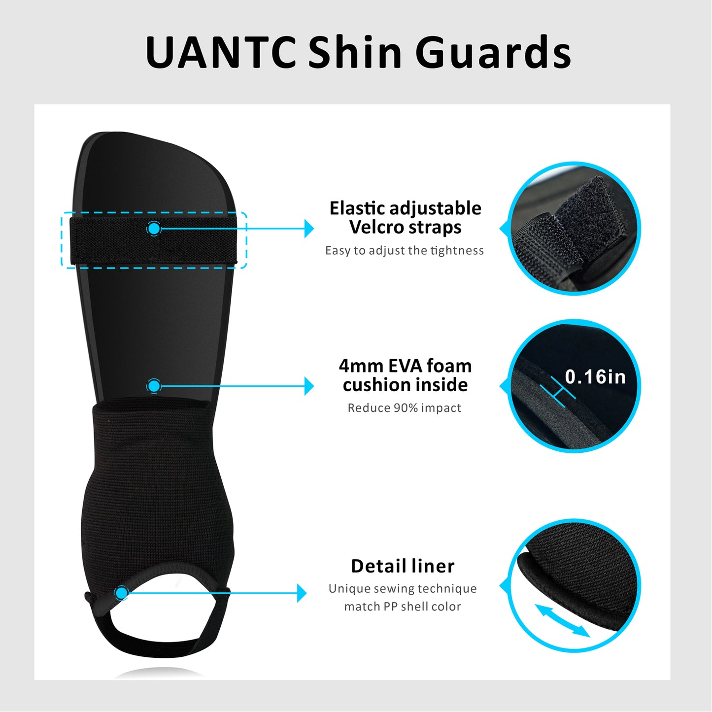 Uantc Soccer Shin Guards for Kids/Youth/Adults