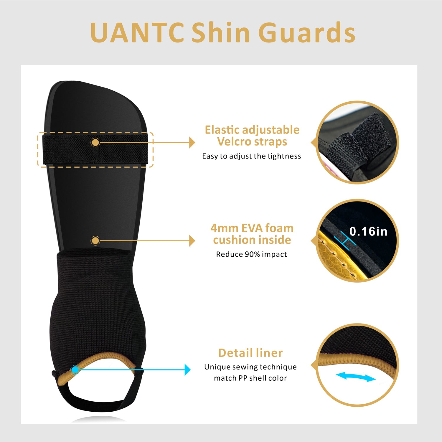  Uantc Soccer Shin Guards for Kids/Youth/Adults