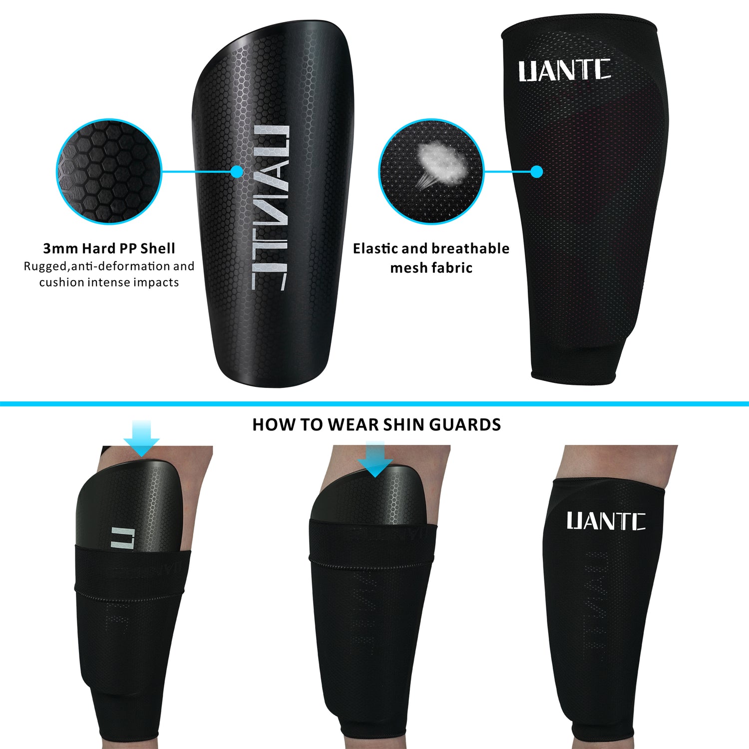 Uantc Soccer Shin Guards for Kids/Youth/Adults